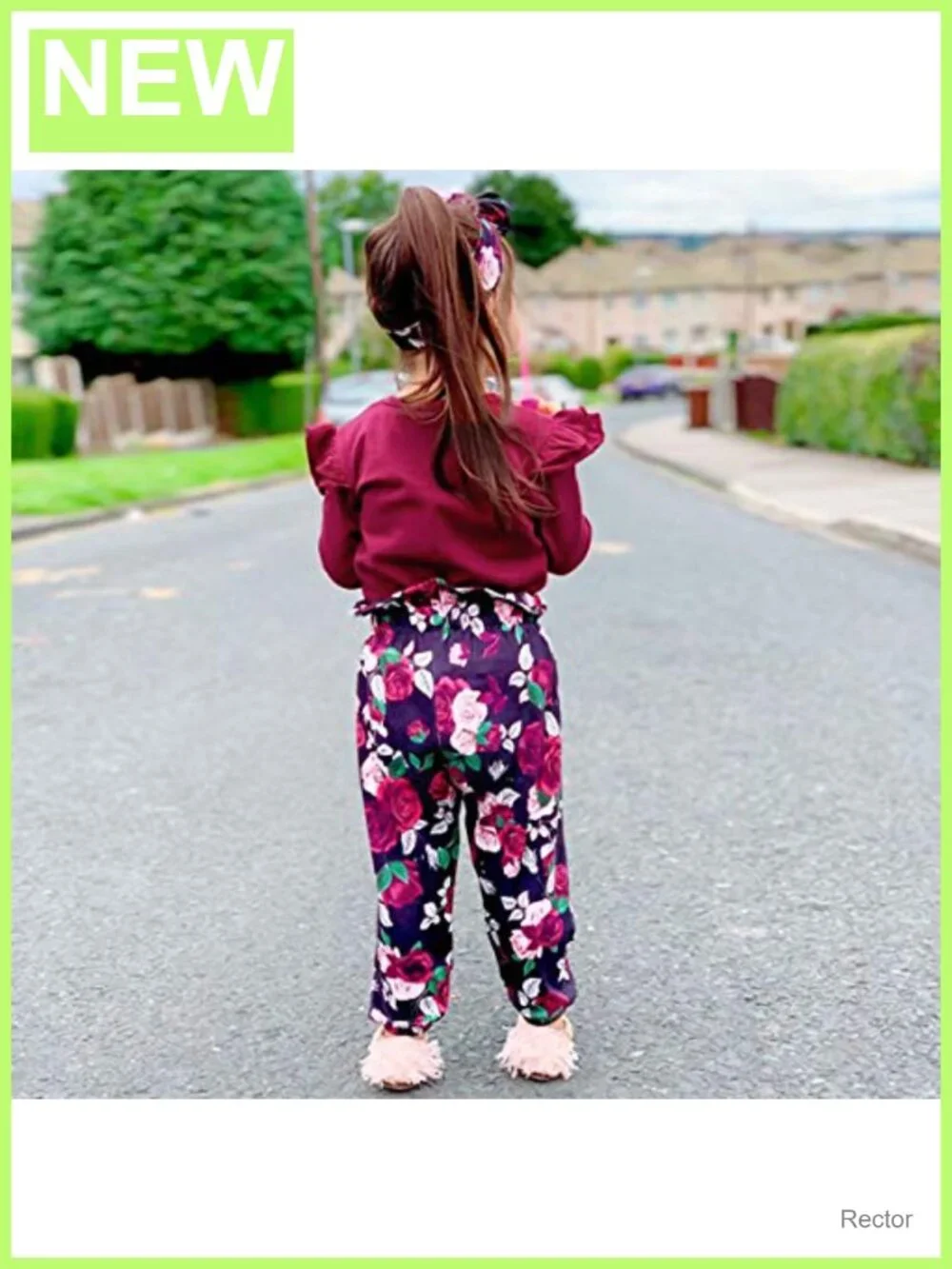 Toddler Girl 3Pc Outfit Set Long Sleeve Top Bow Pants Headband 1-6Y